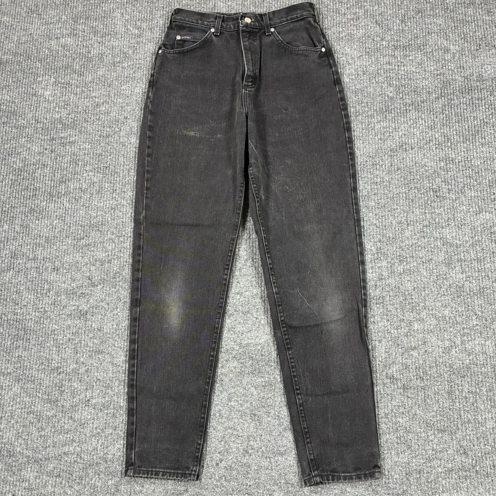 Denim Riders Jeans Womens Straight Leg Size 27" Black Faded Classic 5 Pocket